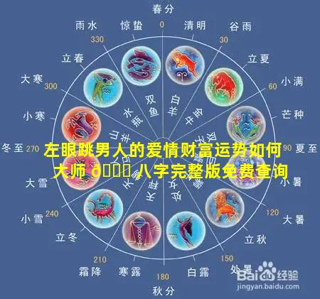 左眼跳男人的爱情财富运势如何大师 🐈 八字完整版免费查询